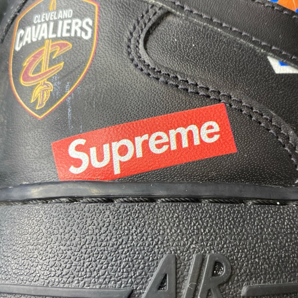 Supreme x NBA x Air Force 1 Mid Black Size 12 AQ8017-001 - Picture 4 of 7
